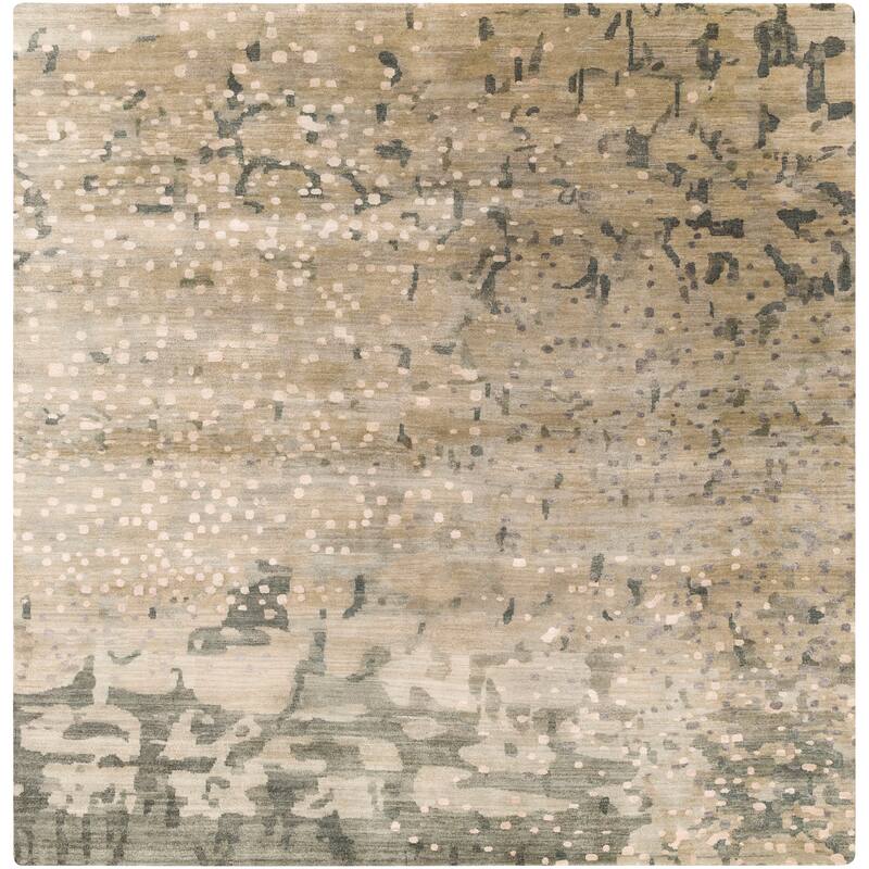 Hand Knotted Giana Abstract Wool Area Rug. - 10' Square