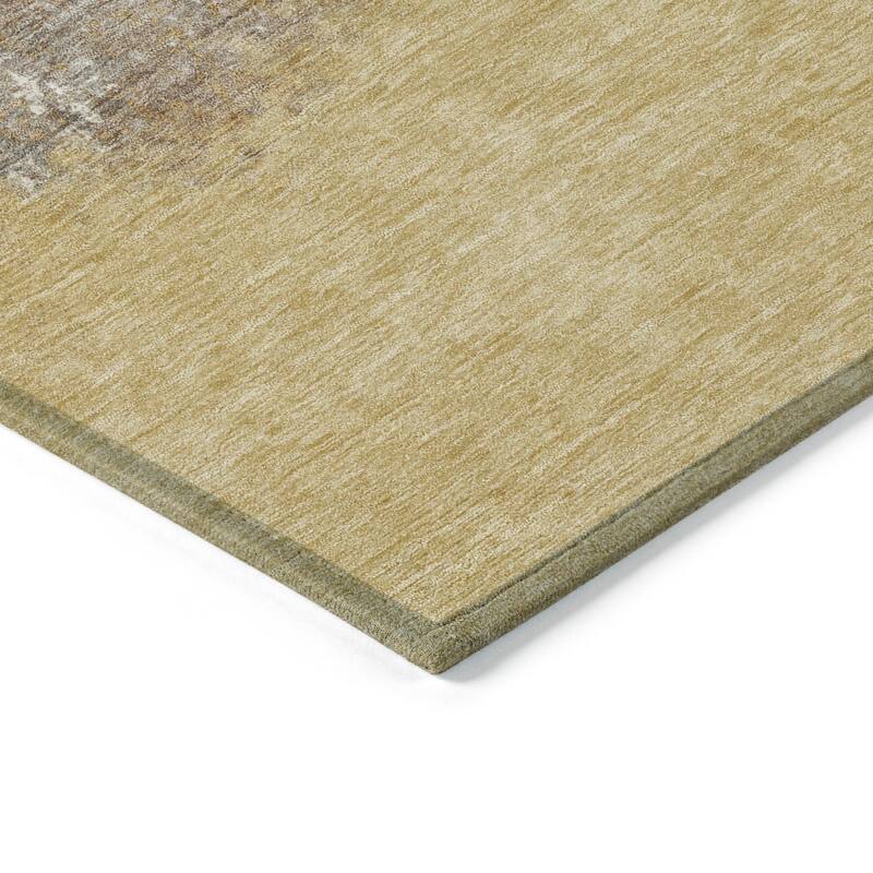 Machine Washable Indoor/Outdoor Border Ombre Chantille Rug