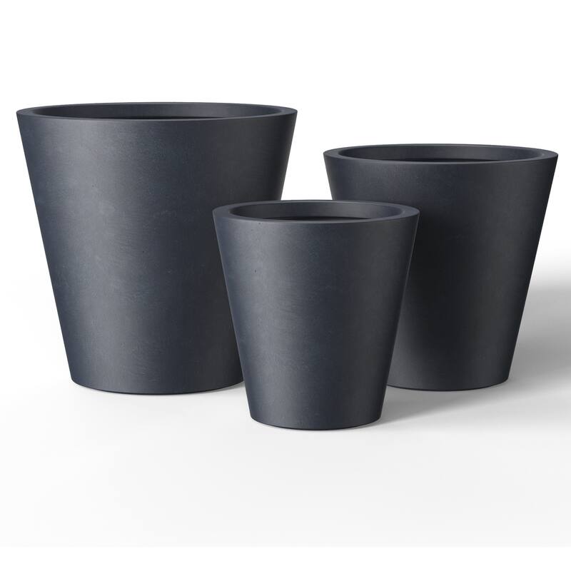 Tall Concrete Round Plant Pots / Large Indoor and Outdoor flower Planters