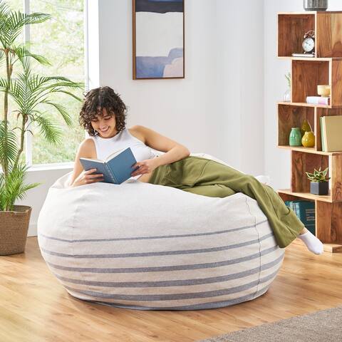 Hudgeons Indoor Striped Bean Bag by Christopher Knight Home