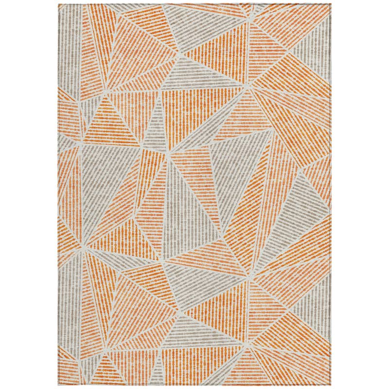 HomeRoots Geometric Transitional Rectangle Outdoor Rug
