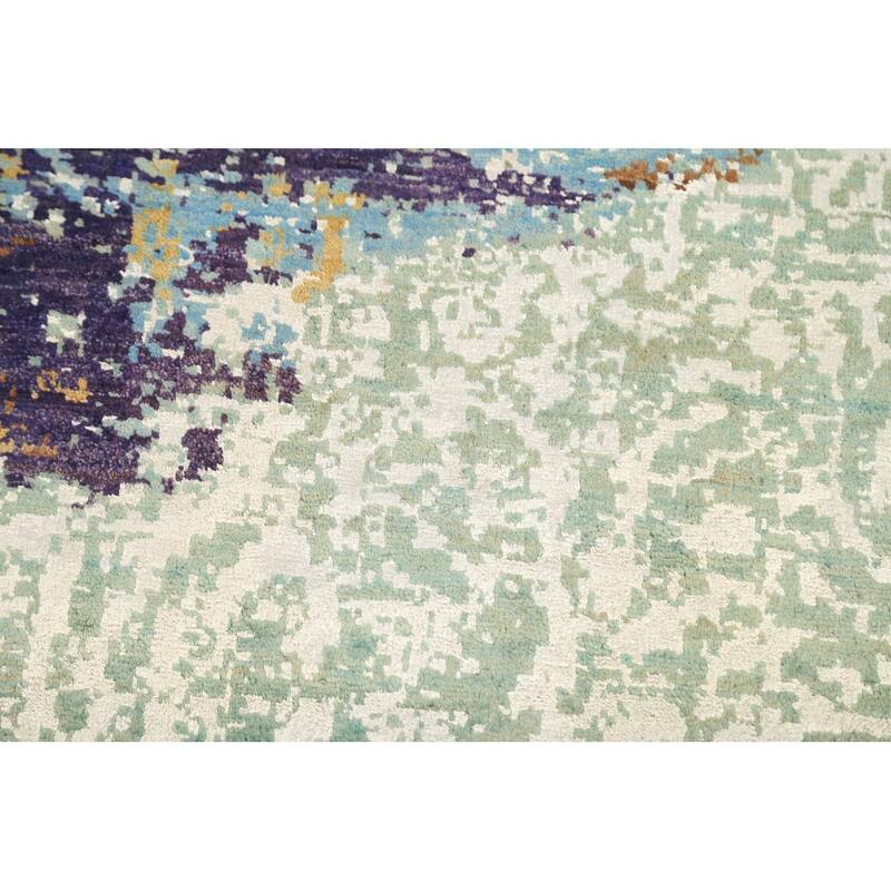 Wool/ Silk Artistic Contemporary Abstract Oriental Area Rug Handmade - 4'1" x 6'1"