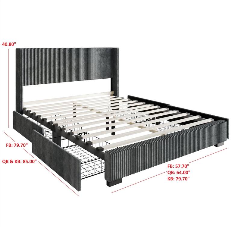 Rochester Upholstered Storage Platform Bed