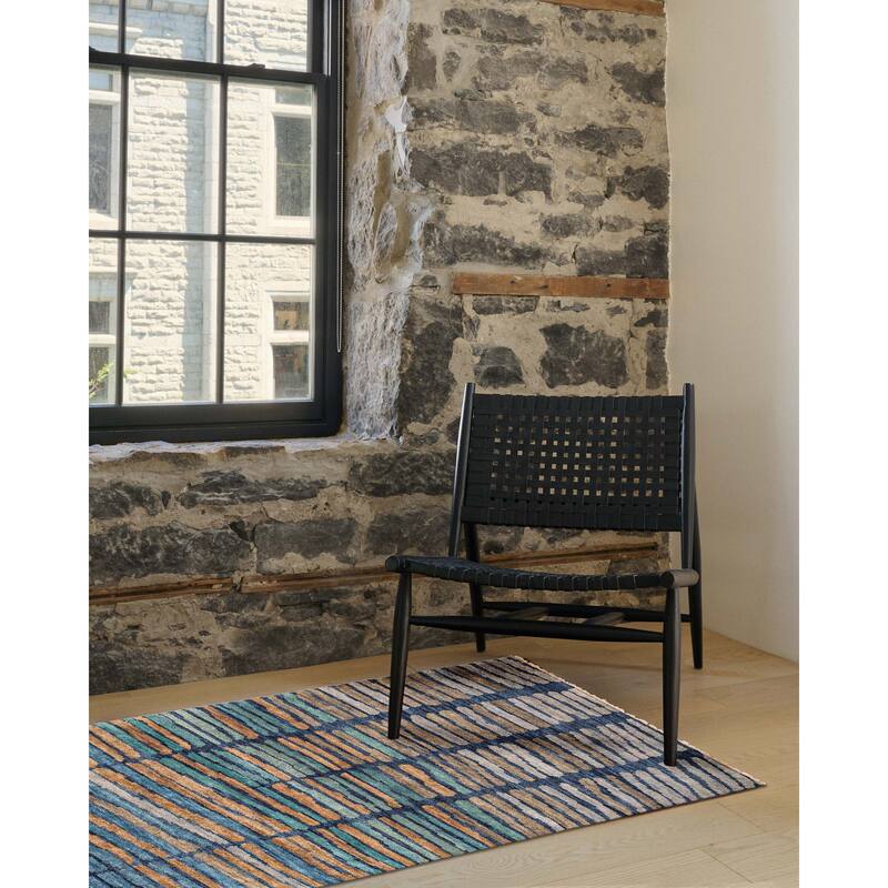 ECARPETGALLERY Hand-knotted Peshawar Ziegler Blue Wool Rug - 4'5 x 6'5