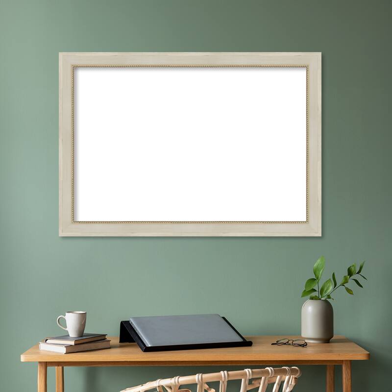 Amanti Art Parthenon Cream Framed Dry Erase Magnetic Board