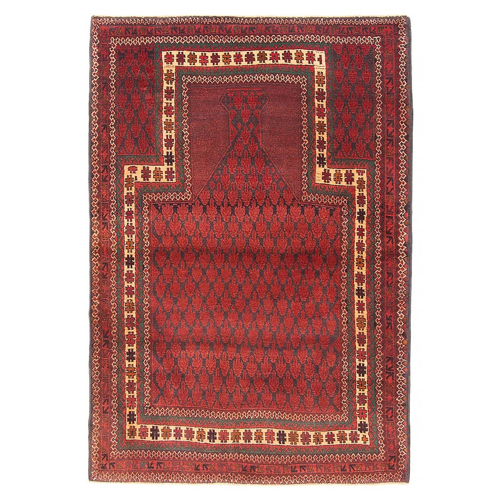 Teimani Red Rug 3'5" x 5'0" - 3'5 x 5'0