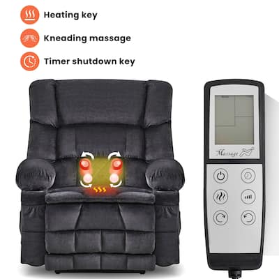 Power Lift Recliner Chair with Heat, Dual Motor Infinite Position Heavy Duty Recliner, Lounge Sofa with USB Ports & Cup Holders