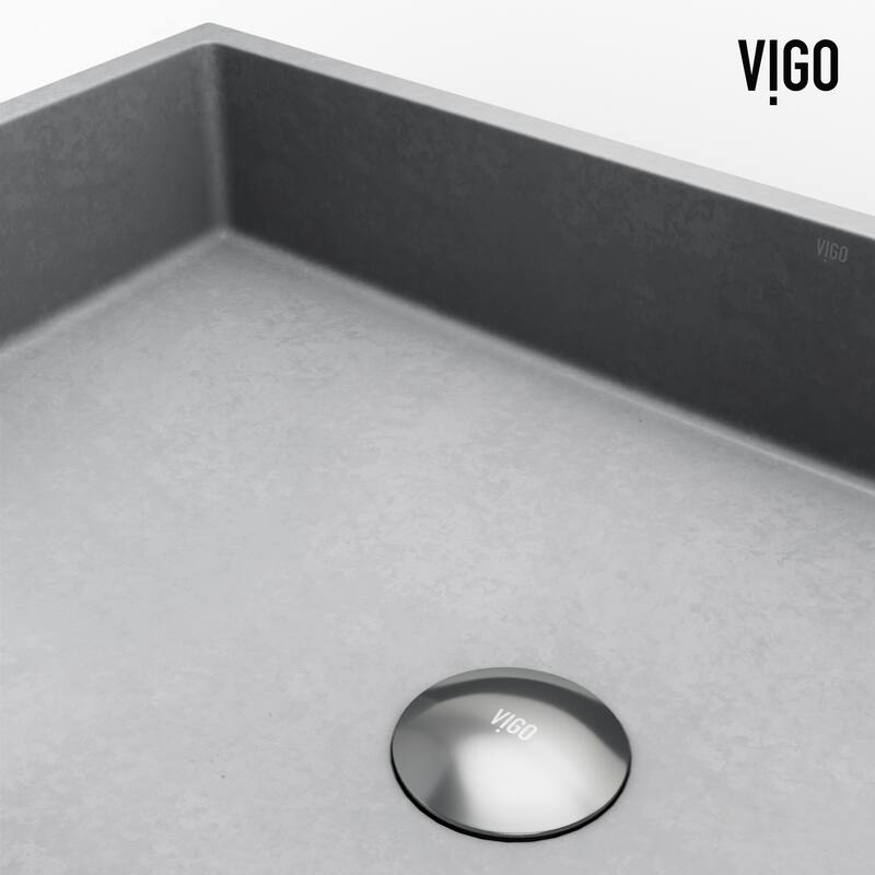 VIGO Orvieto 24"L x 15"W x 5"H Concreto Stone Rectangular Bathroom Vessel Sink