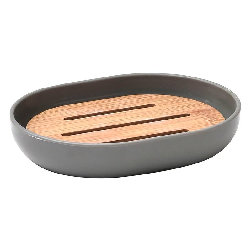 Grey Padang Bathroom Accessory Set 7-Pieces Bamboo