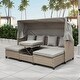 preview thumbnail 20 of 27, 4 Piece UV-Proof Resin Wicker Patio Sofa Set