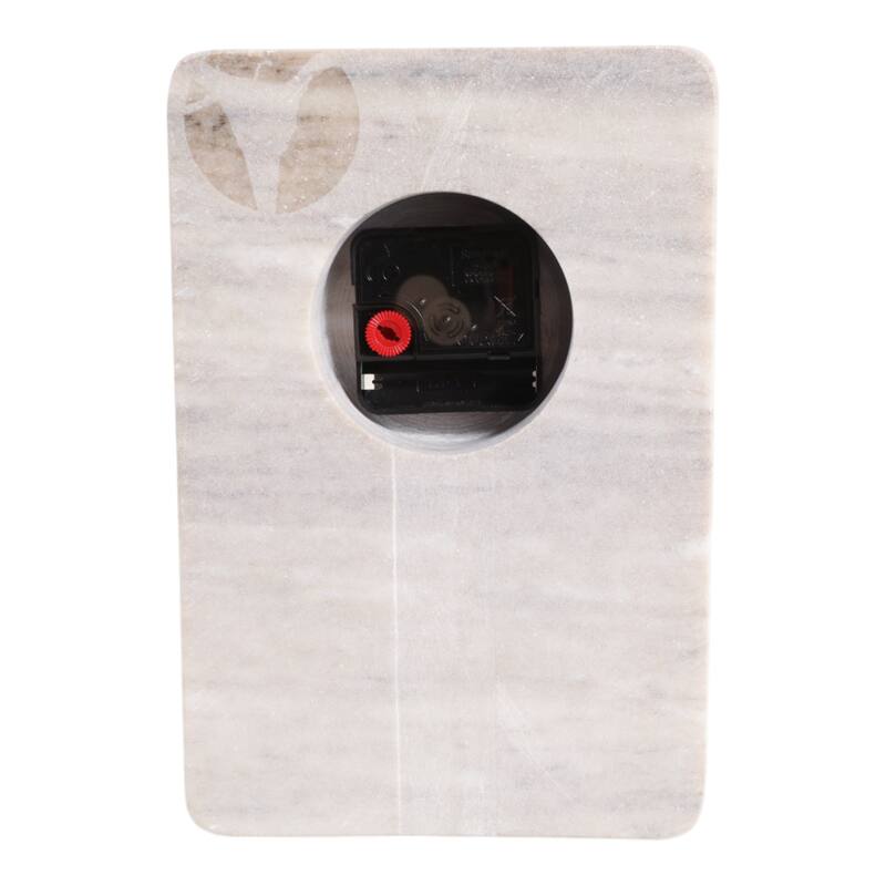 Modern Stone and Marble Clock with Contemporary Design - Beige