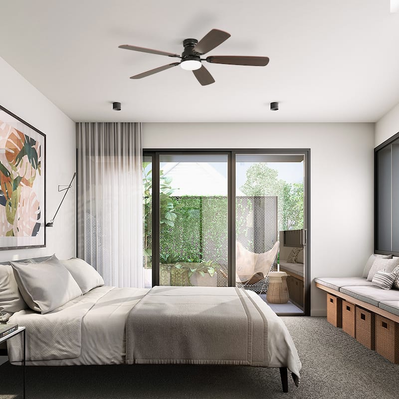 52" Wooden 6-Speed Noiceless Reversible DC Motor Ceiling Fan with Light and Remote