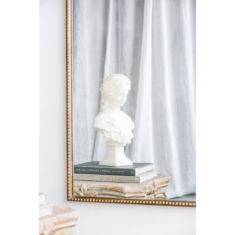 24" x 42" Gold Arch Mirror, Baroque Inspired Wall Decor for Bathroom Bedroom Living Room