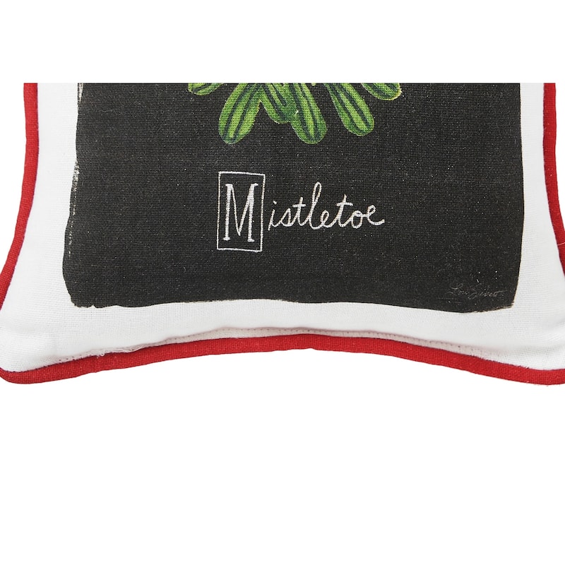 Mistletoe Alphabet Printed Throw Pillow