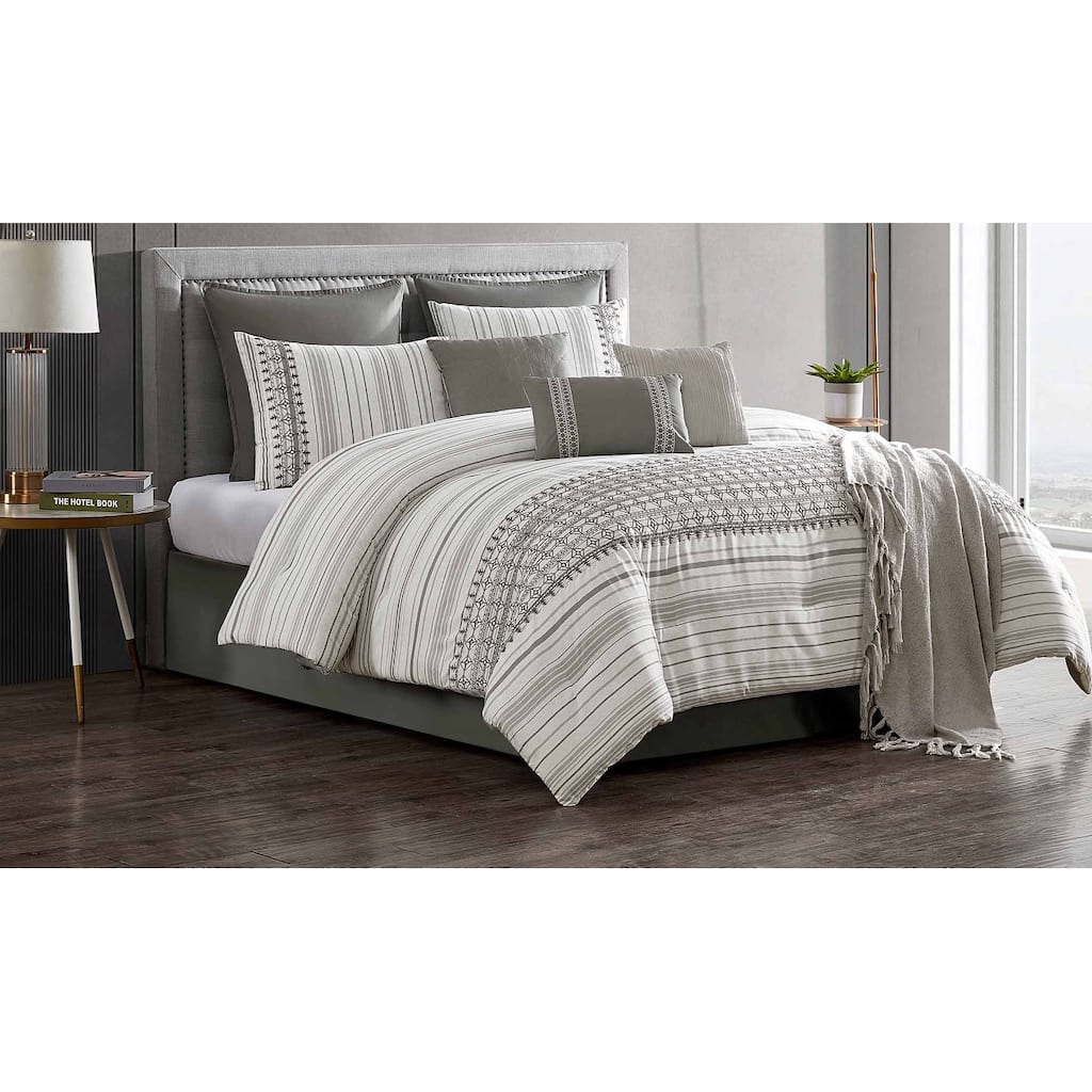 Riverbrook Home Aiken Grey 10 Piece Bed in a Bag