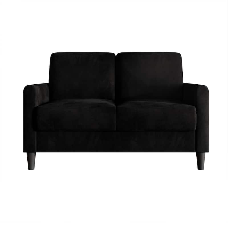 Clayfell Goliad Velvet Arm Loveseat with Pocket Spring, Soft Cushions, Clean Lines Design