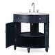 preview thumbnail 2 of 15, 24-Inch Benton Collection Corner Bathroom Vanity with Single Shelf Cabinet, White Quartz Countertop, and Ceramic Sink