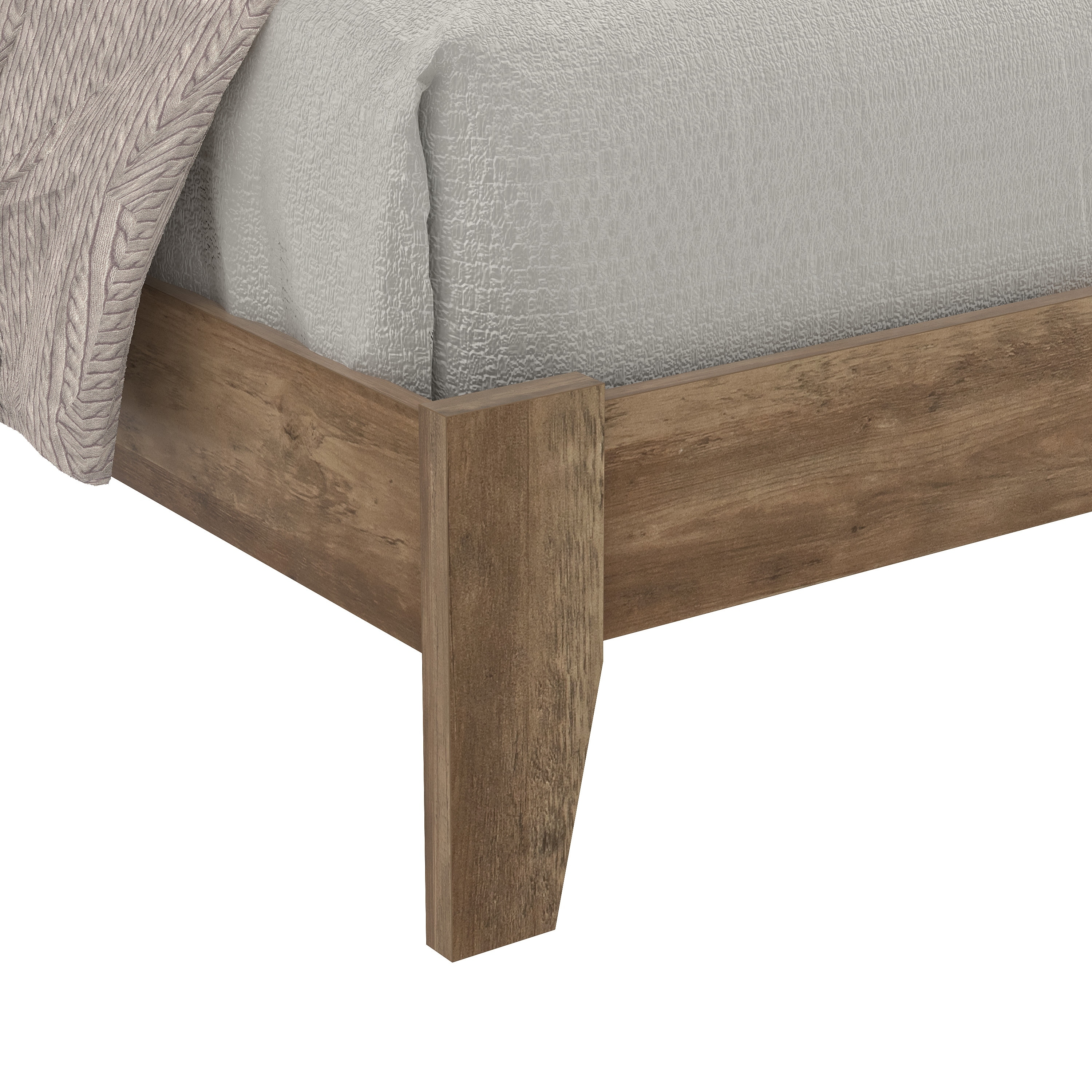 GALANO Aideliz Knotty Oak Wood Frame Queen Bed With Headboard Bed Bath Beyond 37424895