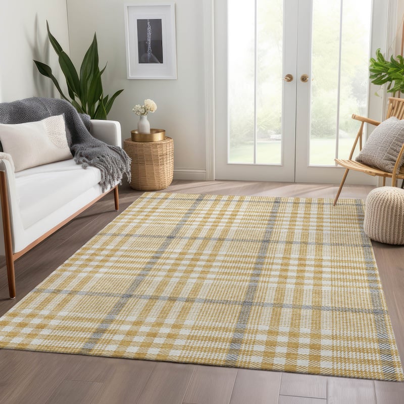 Premium Washable Super Soft Modern Plaid Mayfield Rug