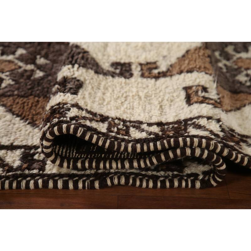 Vegetable Dye Plush Kurdish Turkish Runner Rug Handmade Wool Carpet - 3'1"x 11'3"