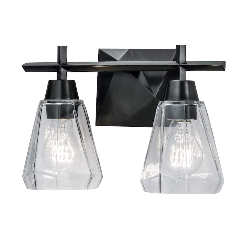 Arctic 12.4-inch Wide 2-Light Vanity Light in Acid Dipped Black - Acid Dipped Black - 12.5
