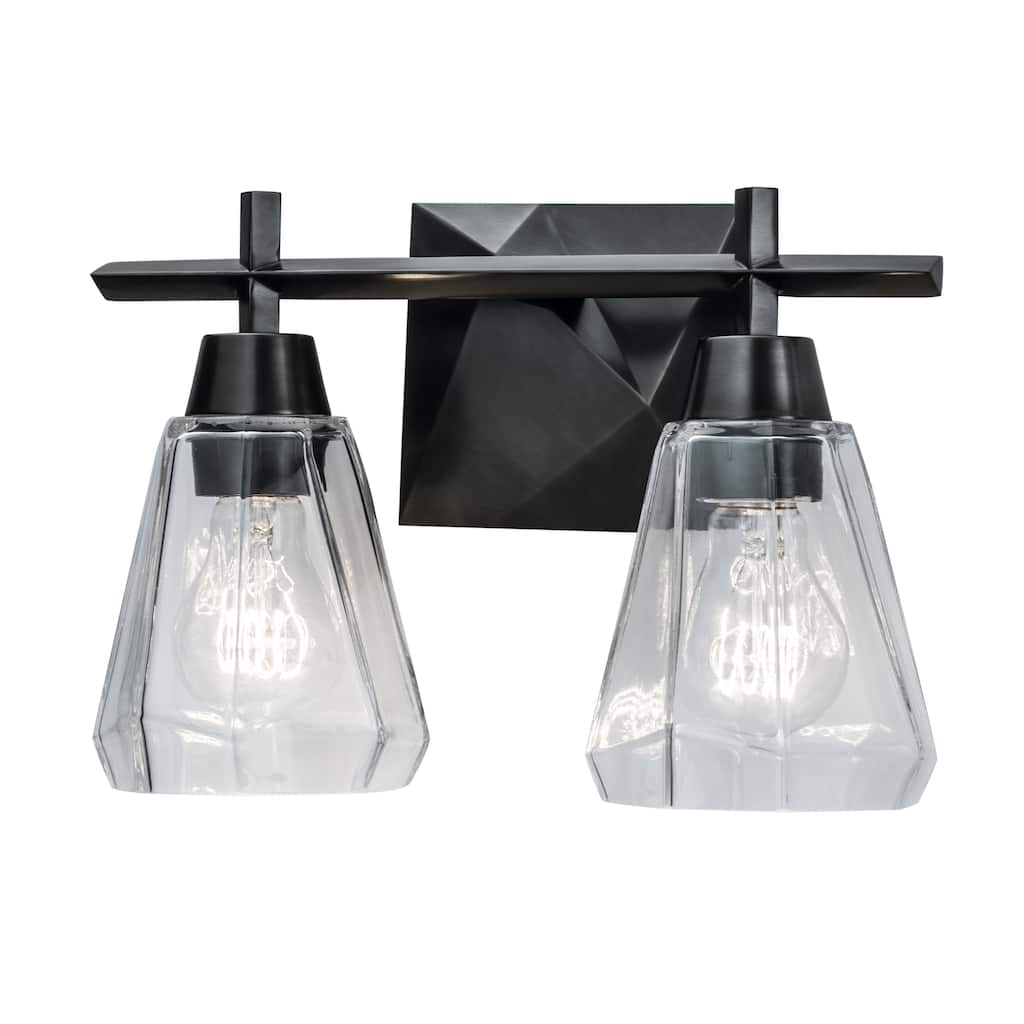 Arctic 12.4-inch Wide 2-Light Vanity Light in Acid Dipped Black