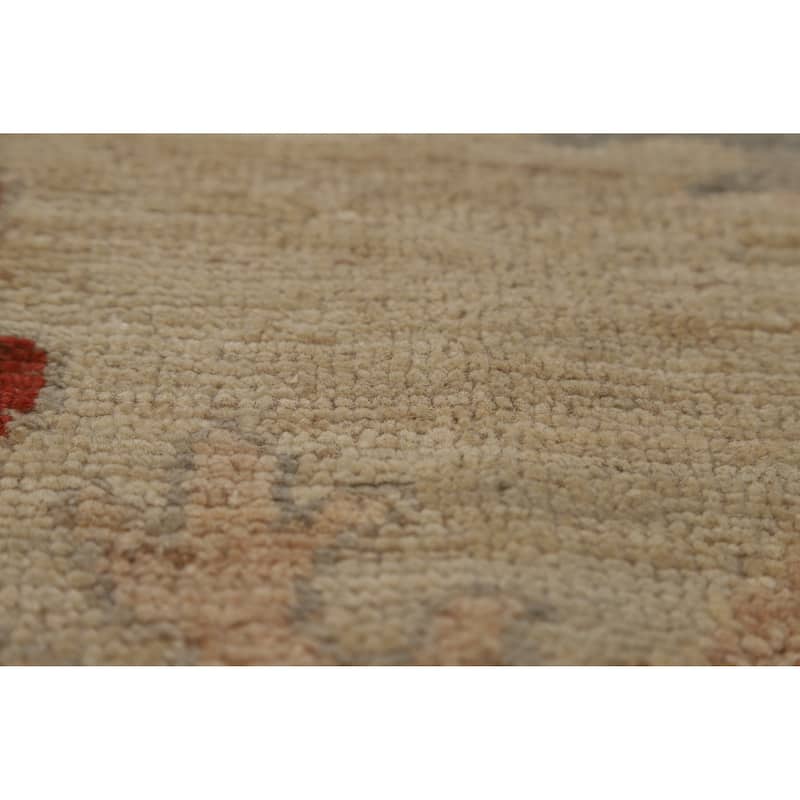Transitional Vegetable Dye Oushak Turkish Rug Handmade Wool Carpet - 7'11"x 10'2"