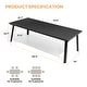 preview thumbnail 20 of 31, Pellebant Outdoor Aluminum Dining Table with Umbrella Hole for 6-8 Person