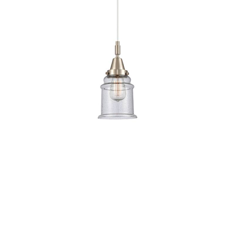Innovations Lighting 447-1P-12-6 Canton Pendant Canton 6" Wide Mini - Brushed Satin Nickel / Seedy