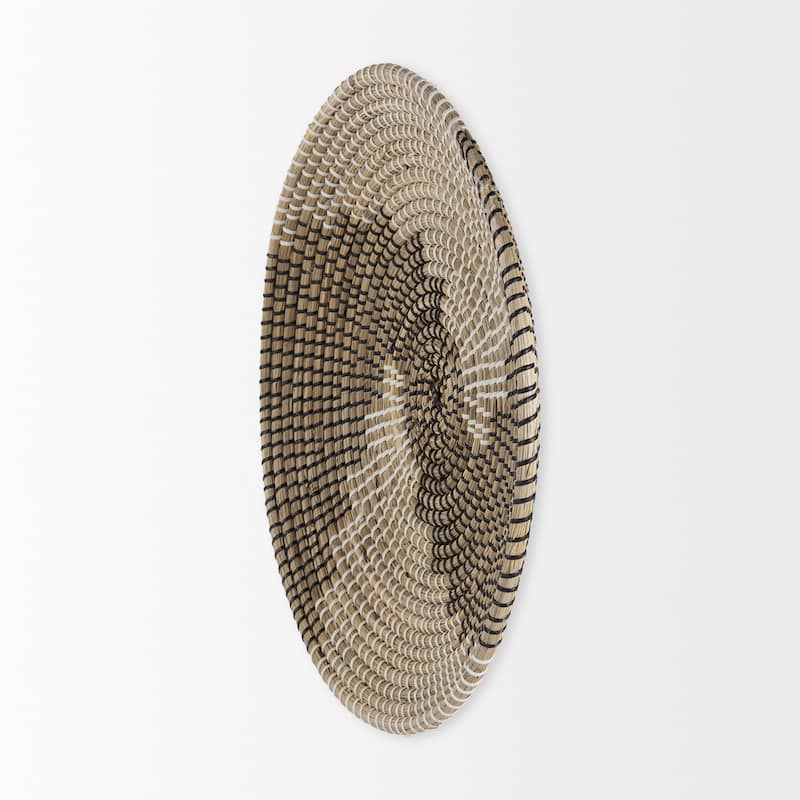 Luna Light Brown Seagrass Round Wall Hanging Plate (Large)