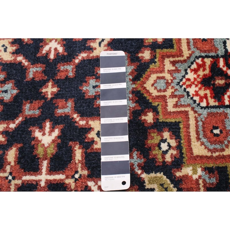 ECARPETGALLERY Hand-knotted Serapi Heritage Dark Navy Wool Rug - 2'6 x 19'10