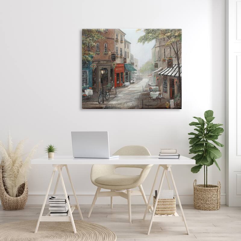 Stupell Classic European Urban Street Vintage Bistro Architecture Canvas Wall Art - Red