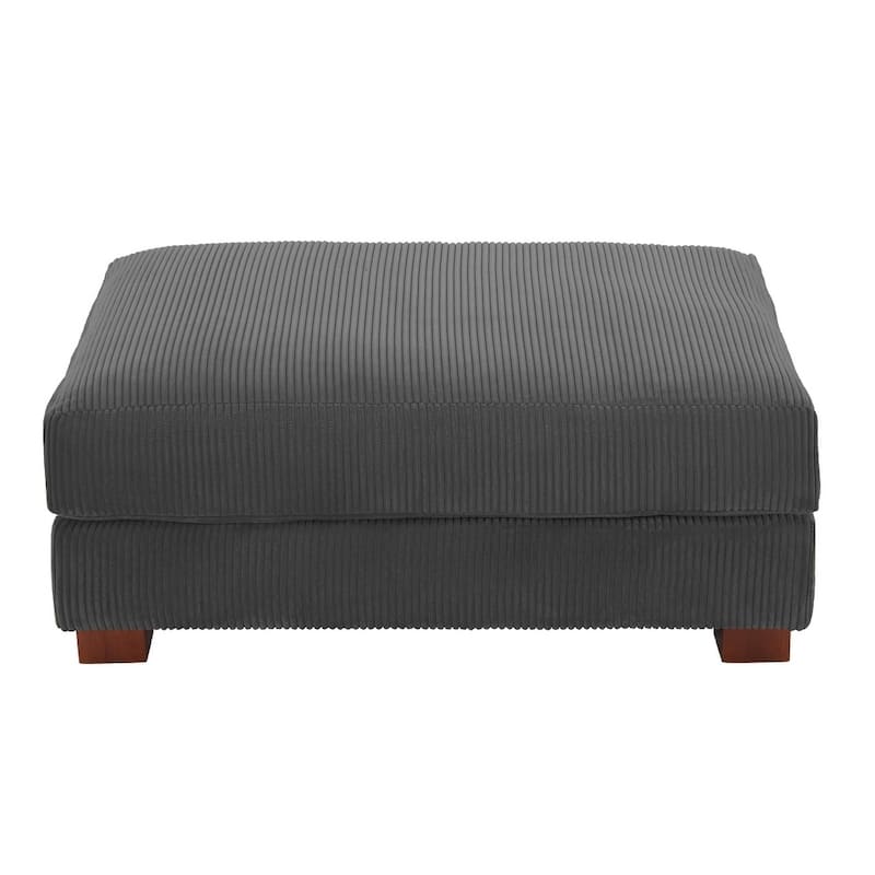 Modern Oversized striped Corduroy Ottoman