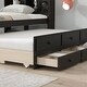 preview thumbnail 6 of 7, Espresso Twin Size Pine Wood Platform Bed with Storage Headboard, Twin Trundle, and 3 Drawers