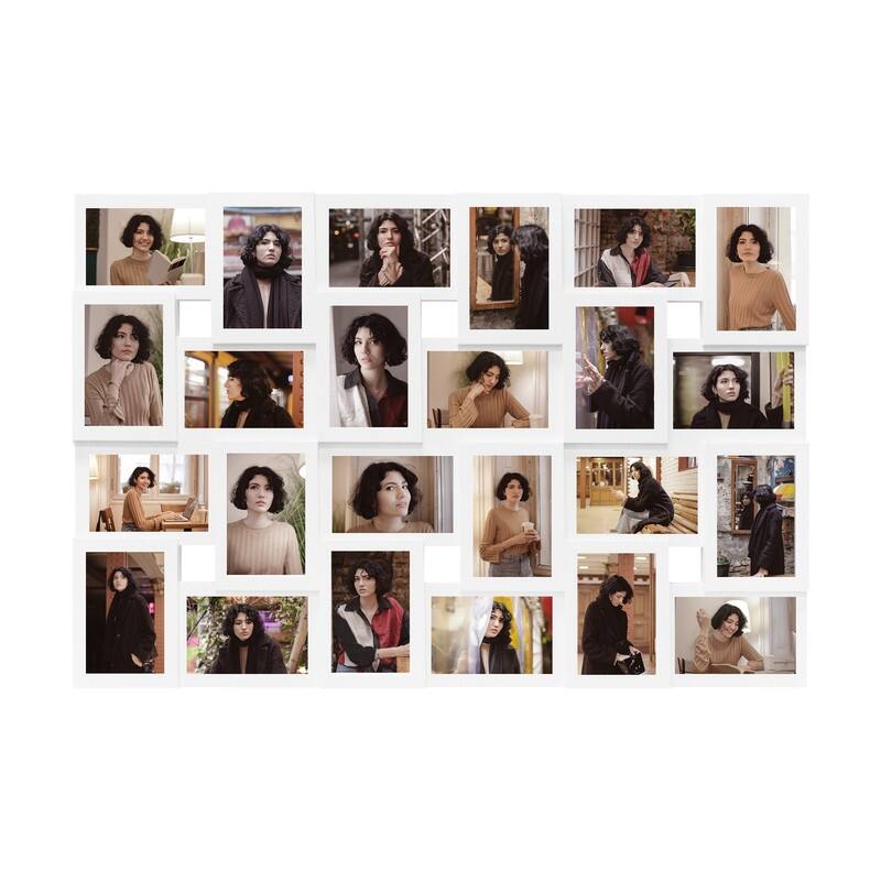 HELLO LAURA Rustic 24 Opening Photo Frame Family Collage Wall Hanging Picture Frame