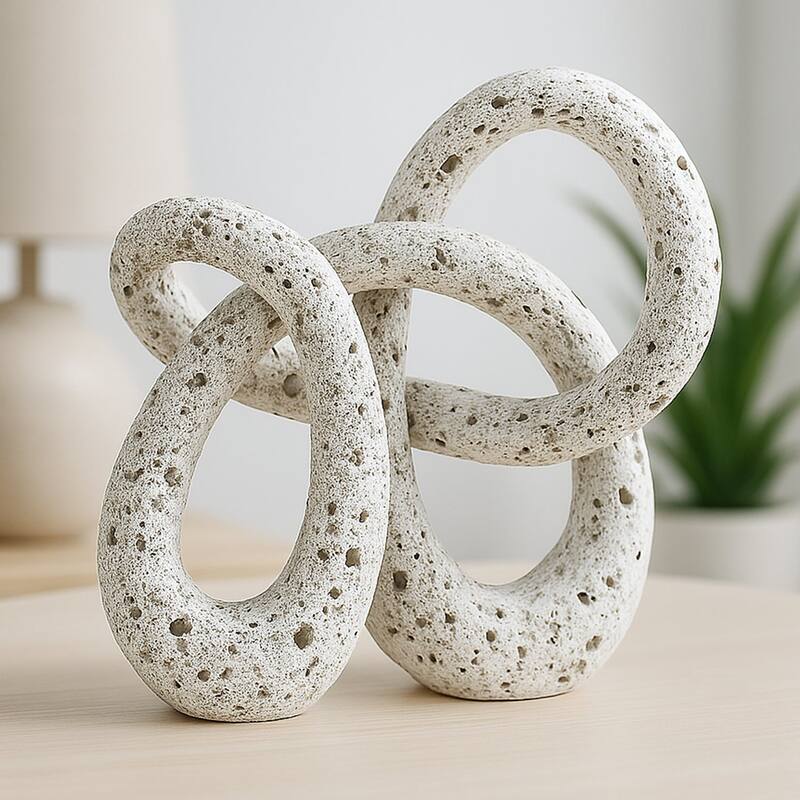 American Art Decor Infinite Curves 2-Piece Resin Table Top Knots Decor - 7.5" x 7.5", 5" x 5.75"