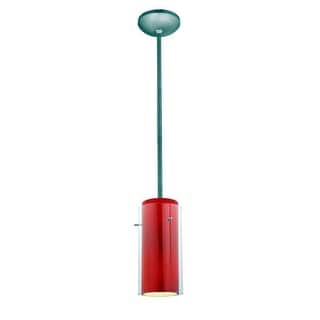 Access Lighting Glass n Glass Cylinder 1 Light LED Pendant - 5" Wide
