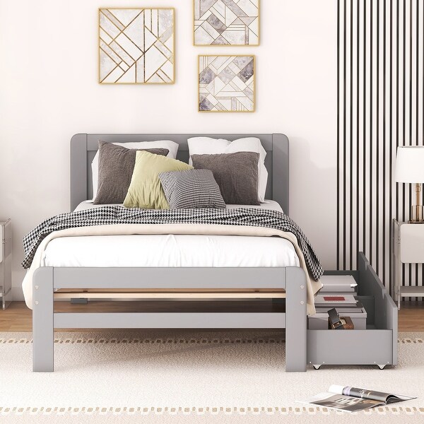 Modern Twin Platform Bed Frame with Drawers Extra Storage for Kids Rooms Bed Bath Beyond 41572056