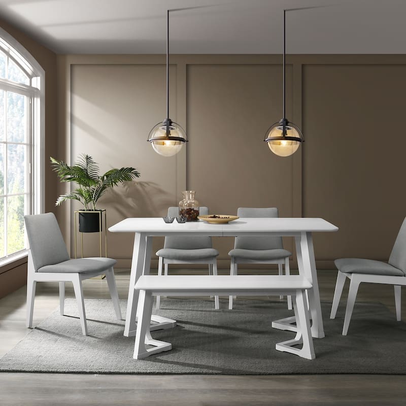 CraftPorch Mid-century Modern 6-piece Dining set - White