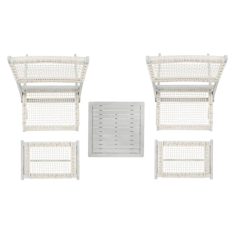 SAFAVIEH Lissy Acacia/ Rope Outdoor Chair & Table Set - 24W x 28D x 31H