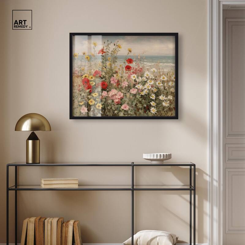 Misty Ocean Field II Shadowbox by Art Remedy