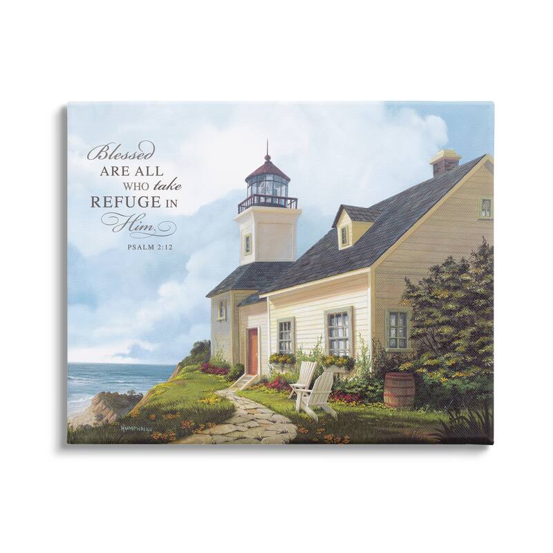 Stupell Religious Proverb Coastal Scene Canvas Wall Art Design by Michael Humphries - 48 x 36