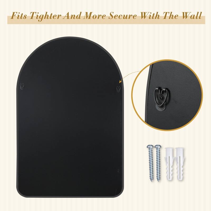 Arch Bathroom Wall Mirror Large Metal Frame Wall Mounted Mirror for Bedroom Living Room Dresser Entryway Decor