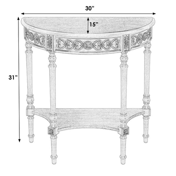 dimension image slide 1 of 2, Danelle Demilune 30" Console Table