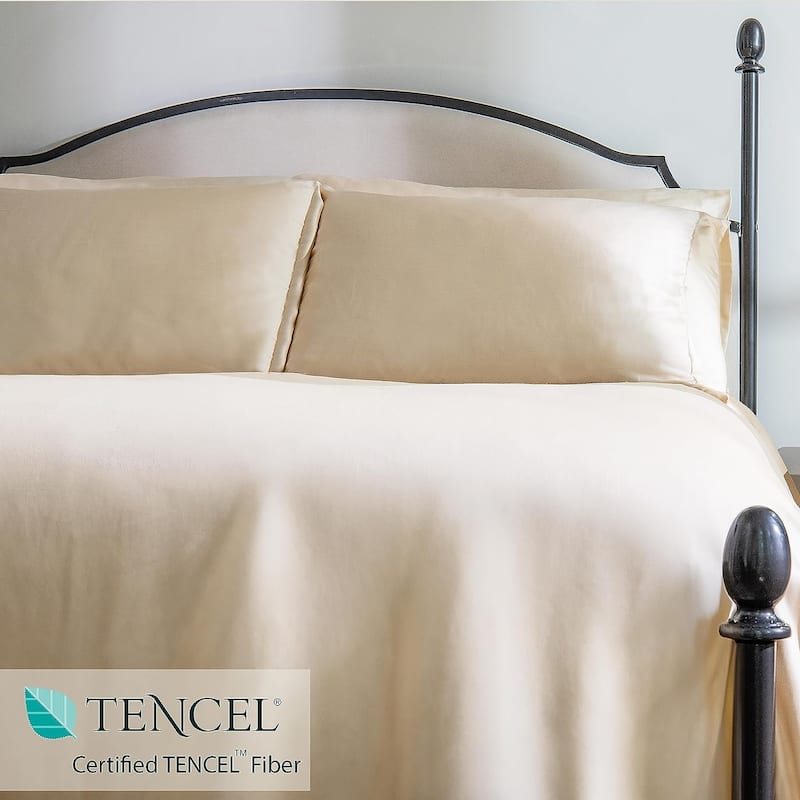 Delara 100% Eucalyptus Lyocell Tencel Bedding Sheet Bundle, Naturally Cooling, Super Soft, Moisture-Wicking, Smooth & Breathable