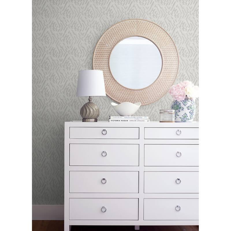 A-Street Prints Kila Platinum Geometric Wallpaper