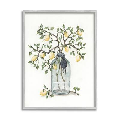 Stupell Dangling Country Lemon Branches Decorated Glass Vase Framed Wall Art, Design by Julie Norkus