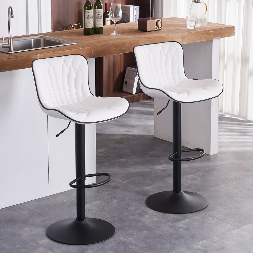 Counter Height Bar stools Modern Leather Adjustable Barstools