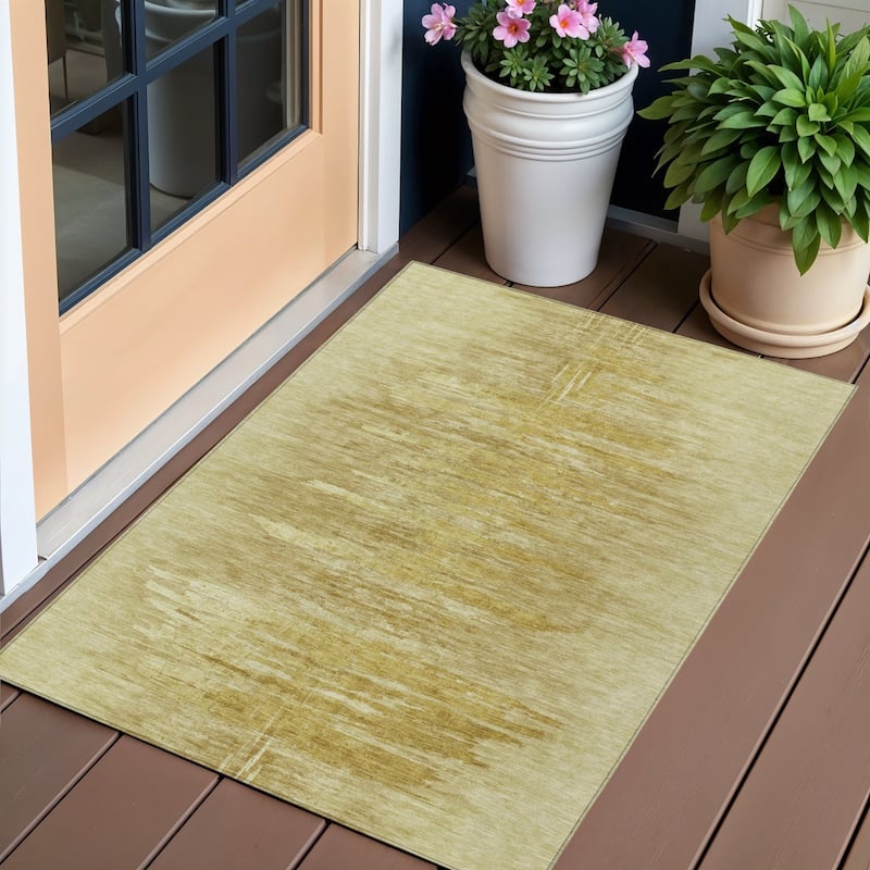 HomeRoots Abstract Transitional Rectangle Outdoor Rug - 3' x 5'