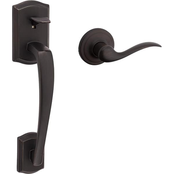 slide 2 of 4, Kwikset Prescott Front Door Handle No Lock